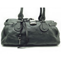 SAC A MAIN CHLOE PADDINGTON GM WEEK END EN CUIR GRIS HAND BAG PURSE 1900€