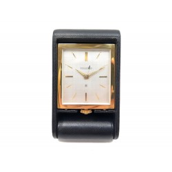 PENDULETTE JAEGER-LECOULTRE DE VOYAGE 8 JOURS 365.884 REVEIL METAL CUIR WATCH