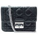 NEUF SAC A MAIN CHRISTIAN MINI MISS DIOR CUIR NOIR MATELASSE CANNAGE BAG 1350€