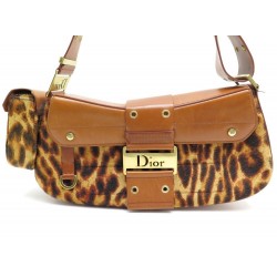 SAC A MAIN CHRISTIAN DIOR STREET CHIC CUIR & POULAIN LEOPARD PONY HAIR BAG 850€