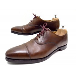 NEUF CHAUSSURES CROCKETT & JONES HALLAM RICHELIEU 9E 43 EN CUIR NOIR SHOES 495