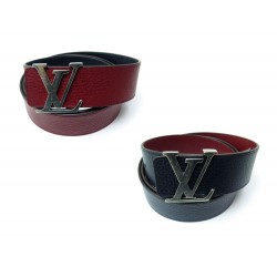 CEINTURE LOUIS VUITTON M9411 T 110 LV INITIALES REVERSIBLE CUIR TAURILLON 485