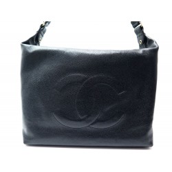 NEUF SAC A MAIN CHANEL BESACE LOGO CC EN CUIR CAVIAR NOIR BANDOULIERE BAG 3000€