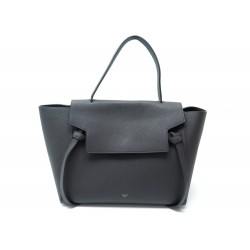 SAC A MAIN CELINE BELT CUIR GRAINE GRIS ANTHRACITE LEATHER HAND BAG PURSE 1600€