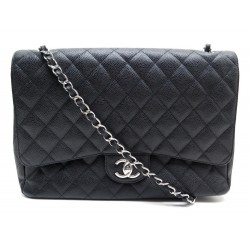 SAC A MAIN CHANEL TIMELESS MAXI JUMBO CUIR CAVIAR NOIR BANDOULIERE PURSE 5420€