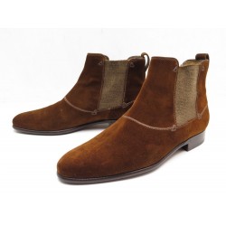 NEUF CHAUSSURES BERLUTI CHELSEA 7 41 EN VEAU VELOURS MARRON BOTTINES BOOTS 1490€