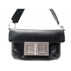 NEUF SAC A MAIN CHANEL POCHETTE FERMOIR MADEMOISELLE CUIR NOIR CLUTCH BAG 2300€