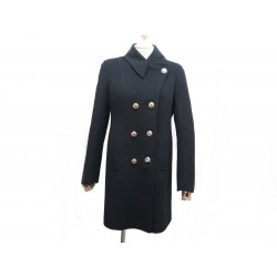 MANTEAU YVES SAINT LAURENT 40 LAINE ET ANGORA NOIR FEMME 