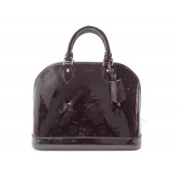 NEUF SAC A MAIN LOUIS VUITTON ALMA PM M91611 CUIR MONOGRAM VERNIS AMARANTE 1750€