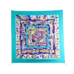 NEUF FOULARD HERMES CORRESPONDANCE CATHY LATHAM CARRE SOIE SILK SCARF 360