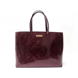 SAC A MAIN LOUIS VUITTON WILSHIRE MM CUIR MONOGRAM VERNIS AMARANTE OURSE 1330€