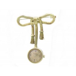 MONTRE BROCHE JAEGER LECOULTRE OR JAUNE QUARTZ 