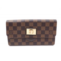 NEUF PORTEFEUILLE LOUIS VUITTON ROSEBERY N63017 TOILE DAMIER EBENE WALLET 850€