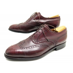 CHAUSSURES JM WESTON 375 RICHELIEU BOUT FLEURI 10E 44 CUIR BORDEAUX SHOES 1050€