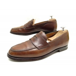 CHAUSSURES JOHN LOBB LOPEZ 9E 43 MOCASSIN CUIR MARRON BROWN LOAFERS SHOES 1225