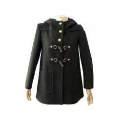 MANTEAU MIU MIU DUFFLE COAT COURT 40 38 M EN LAINE VERT CAPUCHE WOOL COAT 1700€