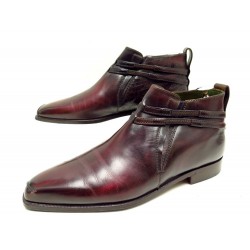 CHAUSSURES BERLUTI SCRITTO DEMESURE BOTTINES EN CUIR PATINE BORDEAUX BOOTS 2300€