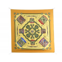 FOULARD HERMES LES TAMBOURS EN SOIE CARRE 90 CM SILK SCARF 360 