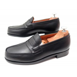 NEUF CHAUSSURES JM WESTON MOCASSINS 180 7E 41 LARGE 41.5 CUIR NOIR LOAFER 