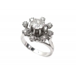 BAGUE TYPE MARQUISE OR BLANC ET DIAMANTS TAILLE 51 