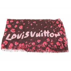 NEUF ETOLE LOUIS VUITTON LEOPARD CONFETTIS CACHEMIRE & SOIE FOULARD SCARF 615€