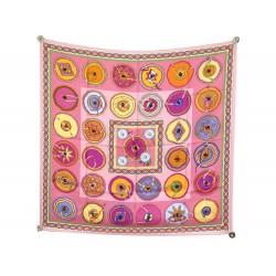 NEUF FOULARD HERMES BELLES DU MEXIQUE V. JAMIN CARRE SOIE ROSE SILK SCARF 360€