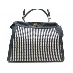 NEUF SAC A MAIN FENDI PEEKABOO 8BN210 ED LIMITE CUIR BLEU & BLANC HAND BAG 4000€