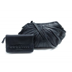 NEUF SAC A MAIN NAT & NIN BETTY CUIR NOIR + PORTEFEUILLE PORTE MONNAIE 165€