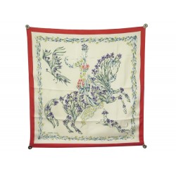 VINTAGE FOULARD HERMES CHEVAL FLEURI 1ERE EDITION 1962 CARRE EN SOIE SCARF 360€