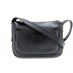 SAC A MAIN LANCEL BANDOULIERE 26 CM EN CUIR NOIR LEATHER HAND BAG PURSE 425€