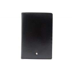 NEUF PORTEFEUILLE MONTBLANC VERTICAL 8CC 135802 EN CUIR NOIR WALLET NEW 305€