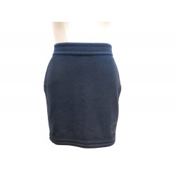 MINI JUPE CHANEL LOGO CC P44565 EN LAINE BLEUE TAILLE S 36 BLUE WOOL SKIRT 1500€