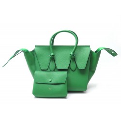 NEUF SAC A MAIN CELINE TIE BAG SMALL EN CUIR VERT POCHETTE HAND BAG CLUTCH 2350€