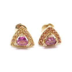  BOUCLE D'OREILLES MAUBOUSSIN OR ROSE DIAMANTS 