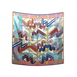 NEUF FOULARD HERMES SANGLES EN ZIGZAG SOIE 