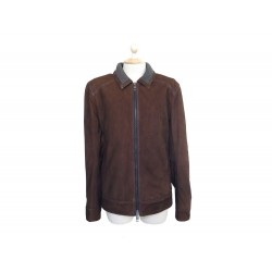 MANTEAU BLOUSON HUGO BOSS DAIM MARRON L 