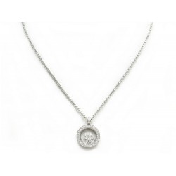 NEUF COLLIER CHOPARD HAPPY SNOW FLAKES FLOCON OR BLANC 55 DIAMANTS 0.57CT 7300