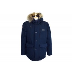 BLOUSON MUSEUM ANTARTICA 19585 52 L BLEU MANTEAU DOUDOUNE FOURRURE COAT 650€