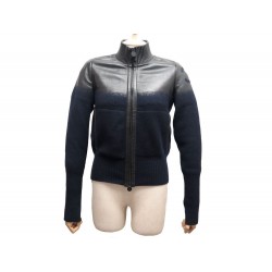 BLOUSON CHANEL P44564 EN CUIR & LAINE LOGO CC TAILLE 34