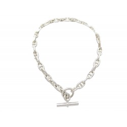 COLLIER HERMES CHAINE D'ANCRE MM EN ARGENT MASSIF SILVER NECKLACE + BOITE 1650€