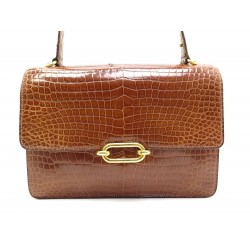 VINTAGE SAC A MAIN HERMES FONSBELLE EN CUIR DE CROCODILE ALLIGATOR POROSUS BAG