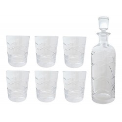 SERVICE A WHISKY BACCARAT CARAFE + VERRES MODELE WAVE