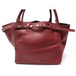 SAC A MAIN CELINE SANGLES AVEC CLOUS CABAS CUIR SOUPLE ROUGE NAIL HAND BAG 1950€