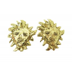 BOUCLES D OREILLE YVES SAINT LAURENT SOLEIL EN METAL DORE 