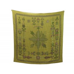 CHALE HERMES SCHEHERAZADE CARRE 140CM EN CACHEMIRE & SOIE VERT SILK SHAWL 930€