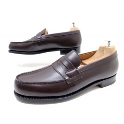 NEUF CHAUSSURES JM WESTON 8C 42 MOCASSINS 180 EN CUIR MARRON LOAFERS SHOES 575€