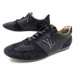 CHAUSSURES LOUIS VUITTON 39 BASKETS DAIM VEAU VELOURS NOIR SNEAKERS SHOES 550€