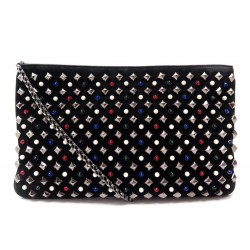 SAC A MAIN CHRISTIAN LOUBOUTIN LOUBIPOSH NOIR POCHETTE BANDOULIERE BAG 1095€