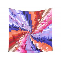 FOULARD HERMES GALOP CHROMATIQUE CARRE 90 SOIE MULTICOLORE + SAC SILK SCARF 360€