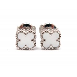 NEUF PUCES BOUCLES D'OREILLES VAN CLEEF & ARPELS SWEET ALHAMBRA OR & NACRE 2250€